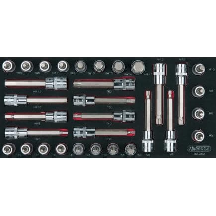 KS TOOLS 783.0032 - Jeu de clés à douilles CHROMEplus 1/2" en module 1/3 SCS (32 pcs.)