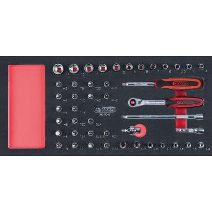 KS TOOLS 783.0045 - Jeu de clés à douilles CHROMEplus 1/4" en module 1/3 SCS (45 pcs.)
