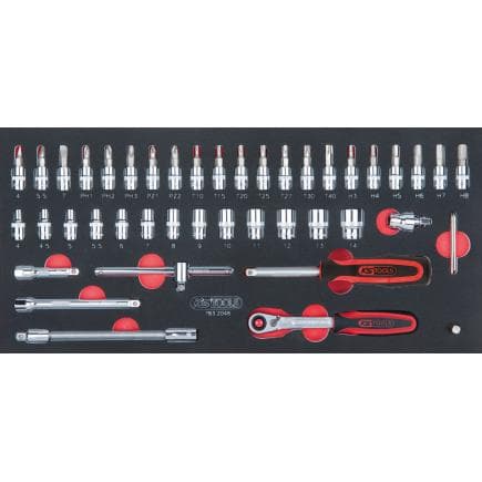 KS TOOLS 783.2046 - Jeu de clés à douilles CHROMEplus 1/4" en module 1/3 SCS (46 pcs.)