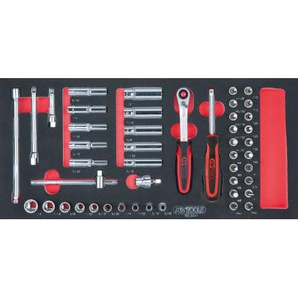 KS TOOLS 783.2047 - Jeu de clés à douilles CHROMEplus 1/4" en module 1/3 SCS (47 pcs.)