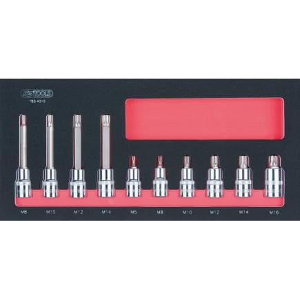 KS TOOLS 783.4010 - Jeu de clés à douille CHROMEplus 1/2" en module 1/3 SCS (10 pcs.)