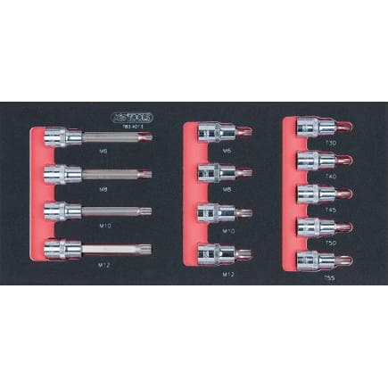 KS TOOLS 783.4013 - Jeu de clés à douille CHROMEplus 1/2" en module 2/3 SCS (13 pcs.)