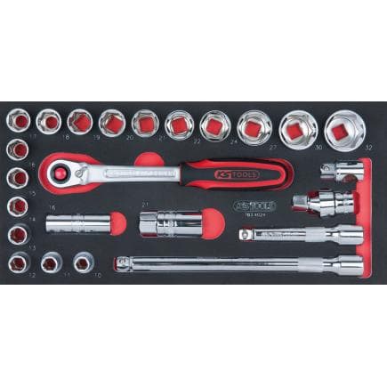 KS TOOLS 783.4024 - Jeu de clés à douilles CHROMEplus 1/2" en module 1/3 SCS (24 pcs.)