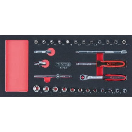 KS TOOLS 783.4030 - Jeu de clés à douilles CHROMEplus 1/4" module 1/3 SCS (30 pcs.)