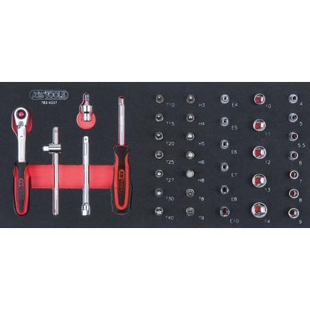 KS TOOLS 783.4037 - Jeu de clés à douilles CHROMEplus 1/4" module 1/3 SCS (37 pcs.)