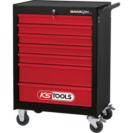 KS TOOLS 836.0007 - Servantes d'atelier avec 7 tiroires NOIR/ROUGE BASICplus