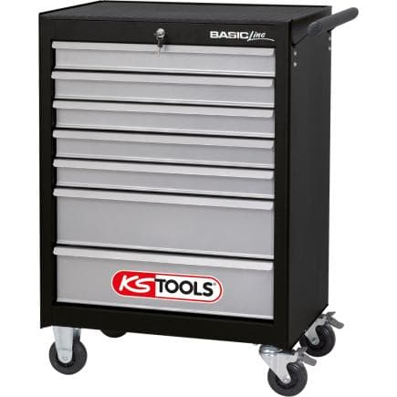 KS TOOLS 838.0007 - Servantes d'atelier avec 7 tiroires NOIR/ARGENT BASICplus