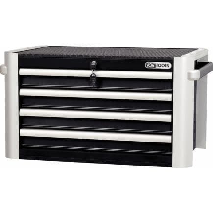 KS TOOLS 888.0014 - Commode intégrable ULTIMATE BLACK/SILVER avec 4 tiroirs