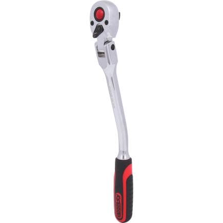 KS TOOLS 918.3895 - 3/8" Cliquet inclinable à tige courbée CHROMEplus, 72 dents