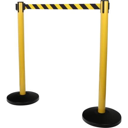 KS TOOLS 117.1555 - Poteau à sangle de délimitation, sangle noire-jaune