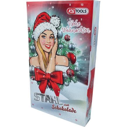 KS TOOLS 515.6699 - Calendrier de l'Avent avec set de mini visseuse sans fil et embouts (31 pcs.)