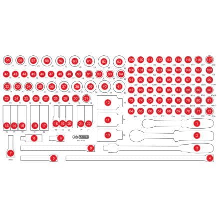 KS TOOLS 813.0117-97 - Insert en mousse vide pour 813.0117