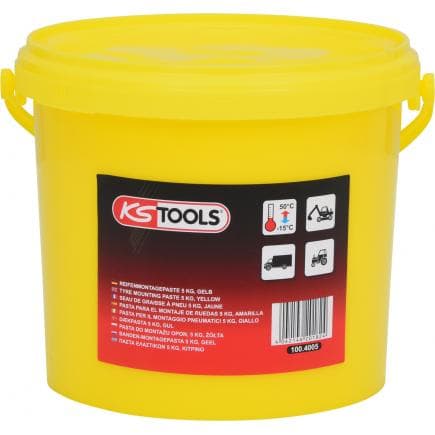 KS TOOLS 100.4010 - Seau de graisse à pneu-jaune (5 kg)