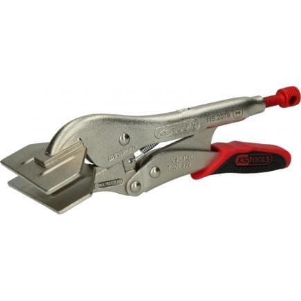 KS TOOLS 115.2077 - Pince étau à machoires larges et plates avec système d‘ouverture / fermeture facile