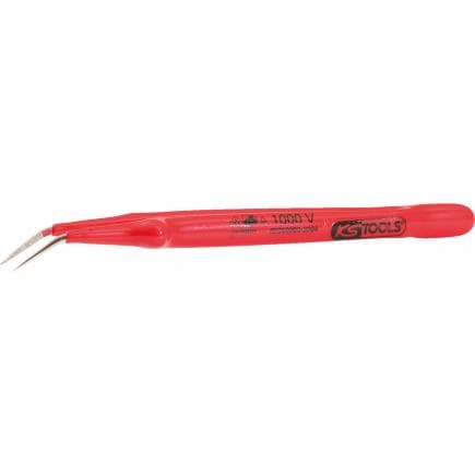 KS TOOLS 117.1623 - Pincette avec revêtement isolant, courbée
