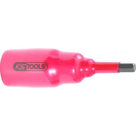 KS TOOLS 117.1738 - Douille tournevis 3/8" avec revêtement isolant pour vis à six pans creux, courte