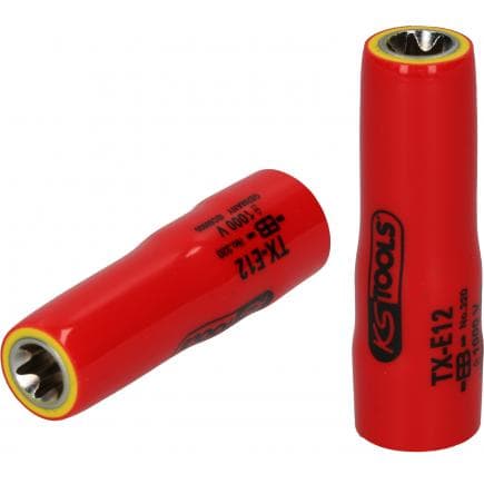 KS TOOLS 117.2368 - Douille 3/8" Torx E avec revêtement isolant, longue