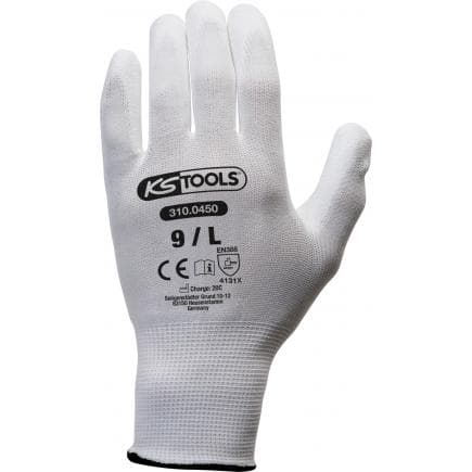 KS TOOLS 310.0495 - Gant maille fine MICRO, blancs, 12 paires