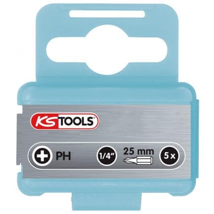 KS TOOLS 910.2208 - Embout à vis Phillips en acier inoxydable 1/4" (5 pcs)