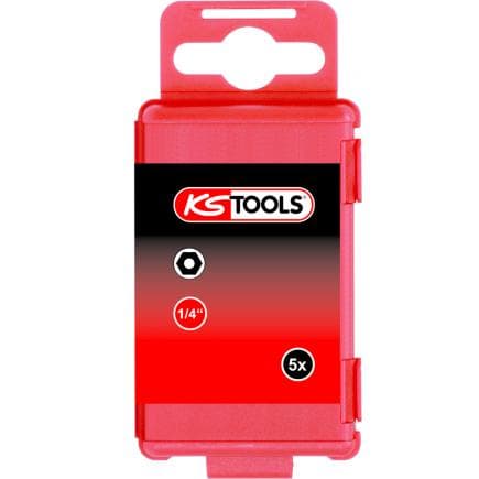 KS TOOLS 911.7512 - 1/4" Embouts de vissage 6 pans percé