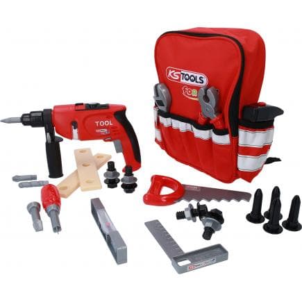KS TOOLS 100201 - Sac à dos porte-outils pour enfant avec jeu d’outils, 25 pcs