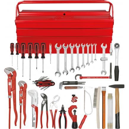KS TOOLS 116.0186 - Jeu d'outils sanitaires caisse métal (34 pcs)