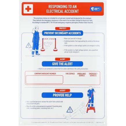 KS TOOLS 117.0171 - Plaquette de premiers secours en cas d’électrocution
