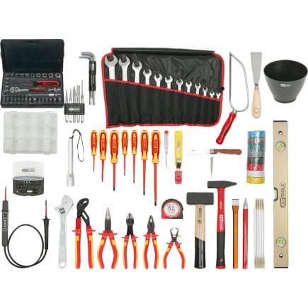 KS TOOLS 117.0190 - Sacoche d'outils d'électricien - nylon (132 pcs)