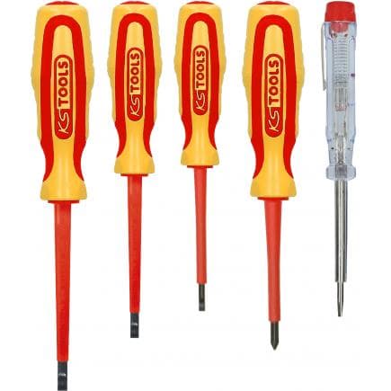 KS TOOLS 117.0540 - Jeu de tournevis ERGOTORQUE VDE, PH+fente (5 pcs)