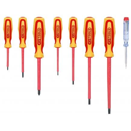 KS TOOLS 117.0550 - Jeu de tournevis ERGOTORQUE VDE, PH+fente (8 pcs)