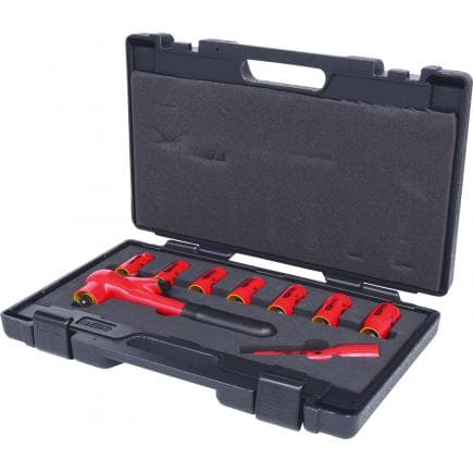 KS TOOLS 117.0600 - Coffret de douilles isolées 1/2'' avec cliquet et rallonge (9 pcs)