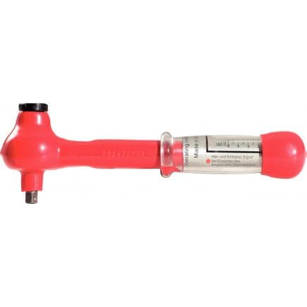 KS TOOLS 117.1185 - Mini-clé dynamométrique 1/2" avec revêtement isolant et cliquet réversible, 5-25 Nm