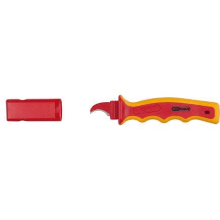 KS TOOLS 117.1328 - Couteau à dénuder avec revêtement isolant, 180 mm