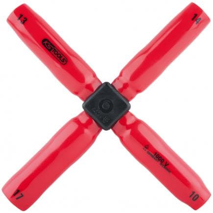 KS TOOLS 117.1720 - Clé en croix avec revêtement isolant, 10x13x14x17 mm