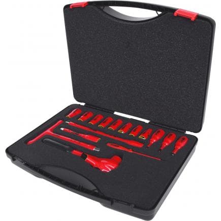 KS TOOLS 117.1860 - Coffret de douilles isolées et cliquet, 1/2" (16 pcs)