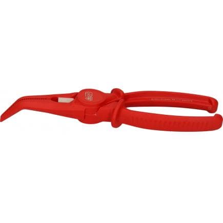 KS TOOLS 117.2318 - Pince à bec demi-rond en plastique avec revêtement isolant, 195 mm