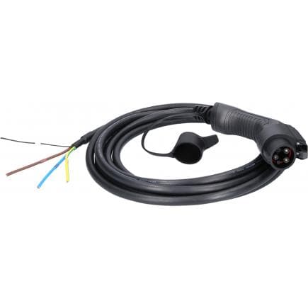 KS TOOLS 117.7225 - Câble de charge efuturo droit, connecteur à extrémité ouverte vers le type 1 pour le raccordement à une borne, monophase,...