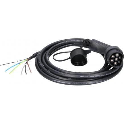 KS TOOLS 117.7235 - Câble de charge efuturo droit, connecteur à extrémité ouverte vers le type 2 pour le raccordement à une borne, triphase,...