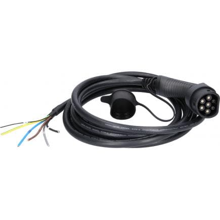 KS TOOLS 117.7245 - Câble de charge efuturo droit, connecteur à extrémité ouverte vers le type 2 pour le raccordement à une borne, triphase,...
