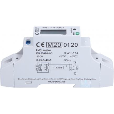 KS TOOLS 117.7931 - Compteur électrique efuturo pour profilé chapeau, étalonné MID, monophase, 3,7 ou 7,4 kW