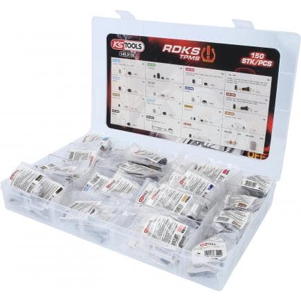 KS TOOLS 149.0100 - Coffret de réparation du système de pression de pneus pour valves TPMS (150 pcs)