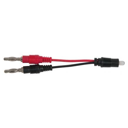 KS TOOLS 150.1672 - Testeur de polarité avec raccord pour fiche banane 4,0 mm et deux ampoules DEL