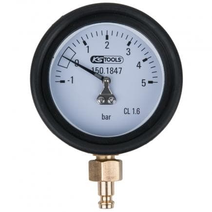 KS TOOLS 150.1847 - Manomètre 1,0 - 5,0 bars avec raccord et protection