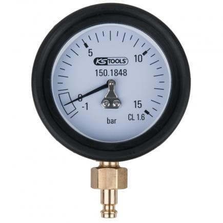 KS TOOLS 150.1848 - Manomètre 1,0 - 15,0 bars avec raccord et protection