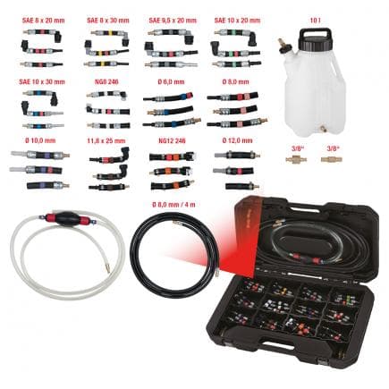 KS TOOLS 150.1860 - Coffret de contrôle et de nettoyage du système d'alimentation en carburant (43 pcs)