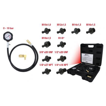 KS TOOLS 150.1920 - Jauge de pression d'huile avec adaptateur (12 pcs), 0-10bar