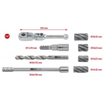 KS TOOLS 150.2410 - 1/4" MASTER Jeu d'alésoirs ABS (8 pcs)