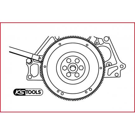KS TOOLS 150.2438 - Outil de blocage volant universel 255mm