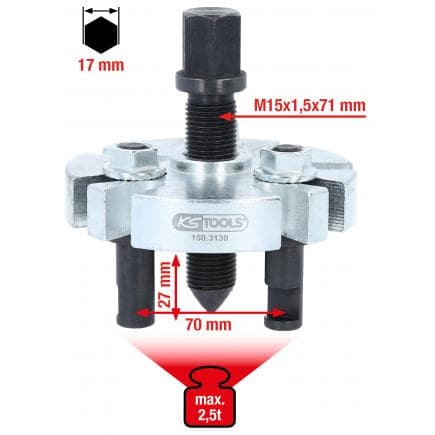 KS TOOLS 150.3130 - Extracteur universel à 3 griffes de poulie à courroie, 90mm