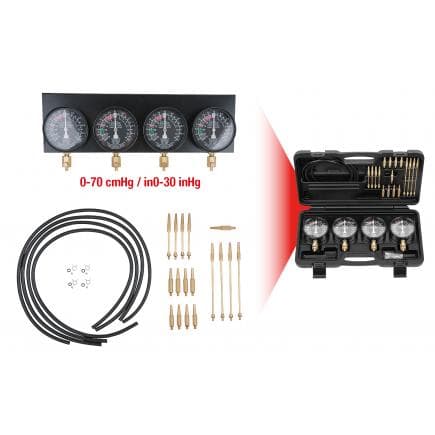 KS TOOLS 150.3600 - Synchroniseur de carburateurs à 4 manomètres (28 pcs)